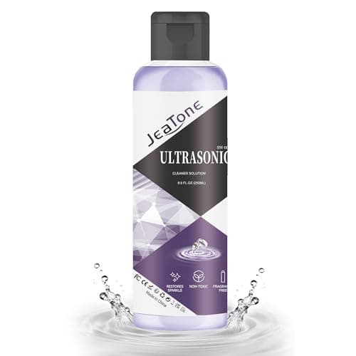 Ultrasonic Jewelry Cleaner Solution for Ultrasonic Cleaner Machine, Professional Cleaning of Jewelry, Diamonds, Gold, Silver, Remove Odors, Discoloration & Stains, Peach Scent, Purple, 8.5oz