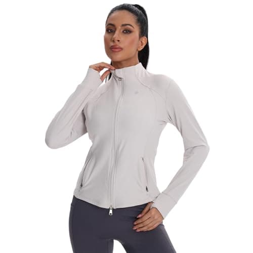 VIPARK Women's Full Zip Workout Jacket Slim Fit Running Athletic Track Jacket Lightweight Long Sleeve Yoga Top with Thumb Holes Pockets - Image 1