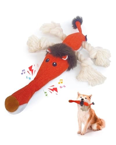 FoxFocus Durable Squeaky Dog Toys for Medium Dogs to Keep Them Busy, Orange - Image 1