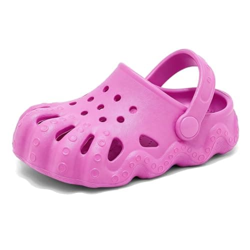 AOVOG Toddler Girls Boys Clogs Cute Garden Shoes Slip On Shower Slide Sandals Beach Kids Water Shoes Rosered - Image 1