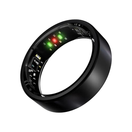 Victormont Titanium Smart Ring, Sleep & Activity Tracking Ring with Heart Rate, HRV, Stress Insights, 7-Day Battery Life, No Subscription, IP68 Waterproof, iOS & Android Compatible (Black, 12) - Image 1