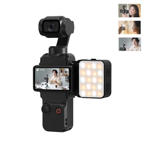 Flymile Pocket 3 Magnetic Mini LED Light Attachment, 8700K Adjustable Fill Video Light for Xtra Muse with Quick-Release Cold Shoe Adapter for DJI Osmo Action 5 Pro/4/3 Camera Cage Accessories - Image 1