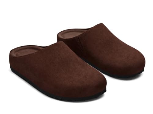 Coutgo Womens Suede Leather Clogs Comfortable Closed Toe Slip-On Mules - Image 1