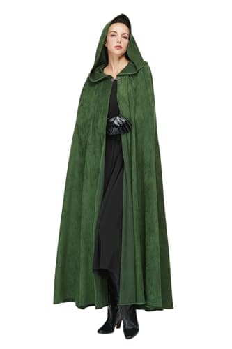 BEAUZSUZSANA Unisex Medieval Cloak with Hood 140cm Full Length Renaissance Cape Coat for LARP Halloween Cosplay (Brown) - Image 1
