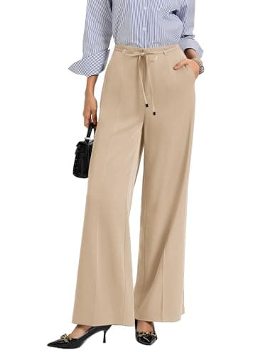 GRACE KARIN High Waisted Work Pants for Women, Business Casual Outfits, 2026 Office Dress Pants Slacks Trousers Apricot L - Image 1