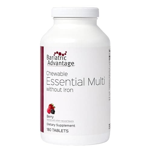 Bariatric Advantage Essential Multivitamin Without Iron - 200 DV of Key Nutrients - Trace Mineral Support - Multivitamins for Bariatric Patients - Berry - 180 Tablets - Image 1