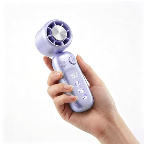 CHAOCHI Portable Handheld Turbo Fan with Ice Cooling, 199 Speeds Adjustable, 3000mAh Rechargeable, 15H Runtime, 15000 RPM Powerful Silent Motor, Summer Essential for Travel/Outdoor/Office(Purple) - Image 1