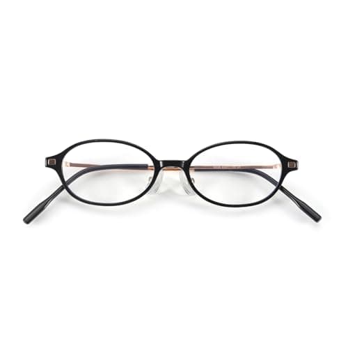 SODQW Titanium Oval Blue Light Glasses for Women, Trendy Small Office-Siren Bayonetta Glasses with Clear Lens - Image 1