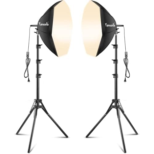 Yanuoda Softbox Lighting Kit 20"x20" with Remote Control, 2 Pack Photography Lighting Kit with Adjustable LED Light, 3000K-7500K Studio Lights for Product Photography, Live Streaming, Video Recording - Image 1