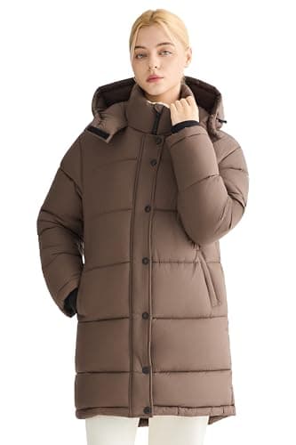 Orolay Winter Coats for Women Long Puffer Coat Waterproof Parka Warm Jacket Hooded with Pockets, Coffee, XX-Large - Image 1