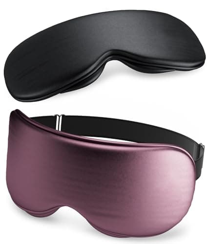 Eye Mask - Sleep Mask for Women & Men, Eye Relief, Improved Sleep, Washable and Travel (Purple & Black) - Image 1