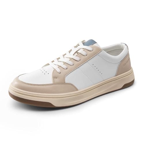 Bruno Marc Men's Casual Dress Sneaker Business Casual Shoes for Men Comfortable Lightweight Lace Up Fashion Sneakers,Size 11,White/Beige,SBFS2410M - Image 1