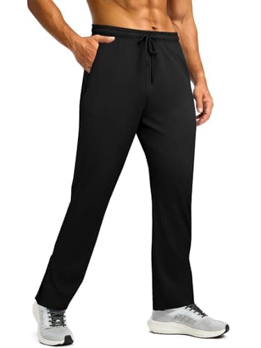 Auxo Men's Athletic Pants Workout Running Joggers Mens Ankle Zip Athletic Pants with Zipper Pockets Black XL - Image 1