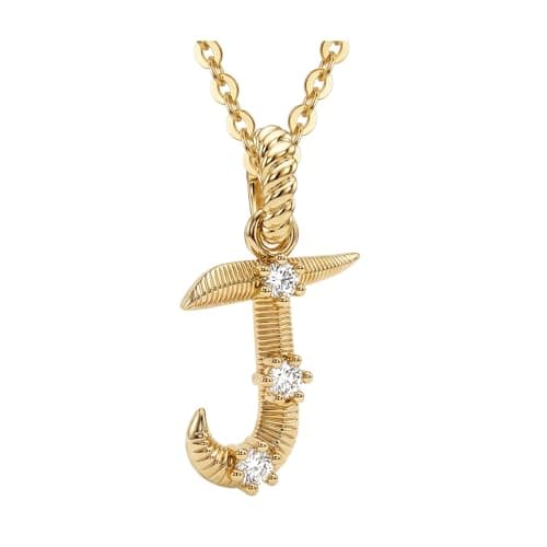 WEARON Initial Necklace for Women, 14K Gold Plated Dainty A-Z Letter Pendant with 3 CZ Sparkling, Removable Charm Pendant, Adjustable 16"+2" Chain, Personalized Name Necklace, Trendy Jewelry Gift - Image 1