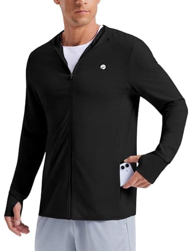 PINSPARK Men's UPF50+ Full Zip Outdoor Hoodies Lightweight Sun Protection Long Sleeve Jacket for Fishing Hiking with Pockets - Image 1
