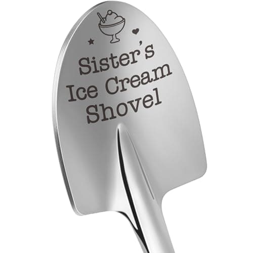 Sister Gift, Birthday Gifts for Sisters Big/Little Adult Sis, Unique Soul Sister Christmas White Elephant Gifts from Sisters Graduation Back to School Present, Cute Small Sister's Ice Cream Shovel