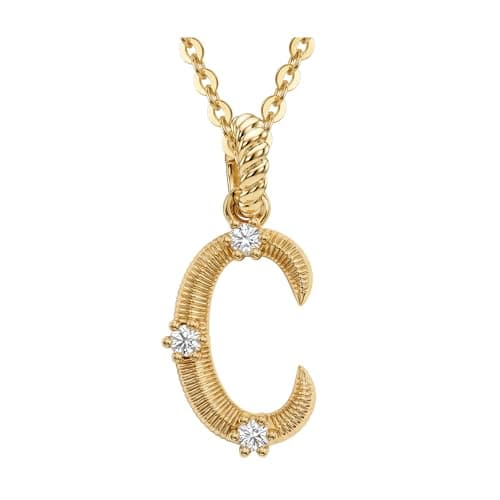 WEARON Initial Necklace for Women, 14K Gold Plated Dainty A-Z Letter Pendant with 3 CZ Sparkling, Removable Charm Pendant, Adjustable 16"+2" Chain, Personalized Name Necklace, Trendy Jewelry Gift - Image 1