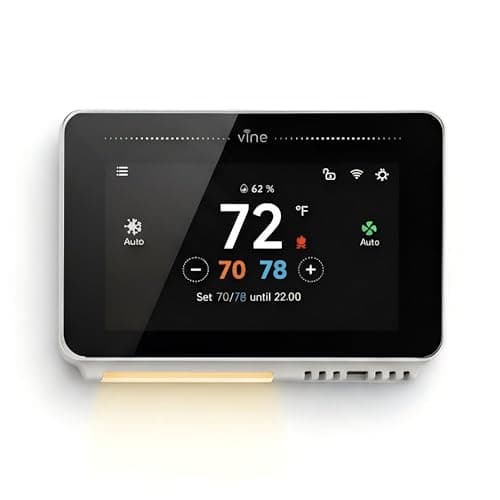 Vine Smart Thermostat for House with Nightlight, 4.3 Inches WiFi Thermostats for Home Compatible with Alexa and Google Assistant, 7day x 8period Programmable, C-Wire Required - Image 1