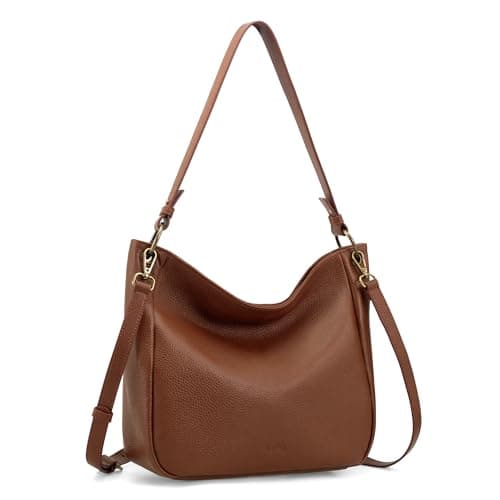 befen Genuine Leather Crossbody Bags for Women, Brown Leather Hobo Purses Designer Shoulder Bags with 2 Detachable Straps Trendy Soft Womens Crossbody Handbags for Daily&Travel - Image 1