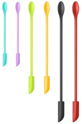 Silicone Spatula Set (6Pcs) - Mini Scraper Tool for Beauty & Food - Reach Every Last Drop, Multi-Size Spatulas for Makeup Jars, Lotion Bottles & Kitchen Containers (6 Color) - Image 1