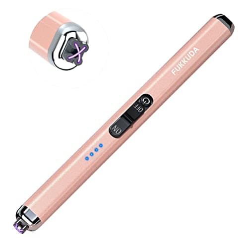 【Upgraded】 Dual Arc Electric Candle Lighter Rechargeable USB Lighter Plasma Arc Lighters for Candle (Rose Gold) - Image 1