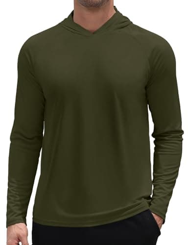 3rd hill Men's UPF 50+ Sun Hoodie UV Protection Long Sleeve Swimming Rash Guard SPF Quick Dry Fishing Hiking Shirt for Outdoor Sports Army Green 3XL - Image 1