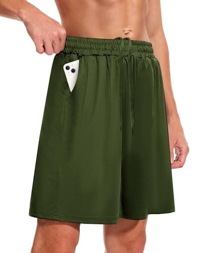 BOOJO Men's Athletic Gym Shorts - Quick Dry Black Casual Basketball Shorts with Pockets for Running Workout Activewear - Image 1