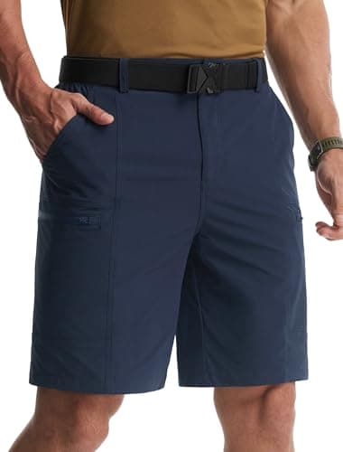 Libin Men's Hiking Shorts 9 Inch Quick Dry Lightweight Travel Outdoor Hybrid Shorts with 5 Pockets, Navy Blue, 42W/9L - Image 1