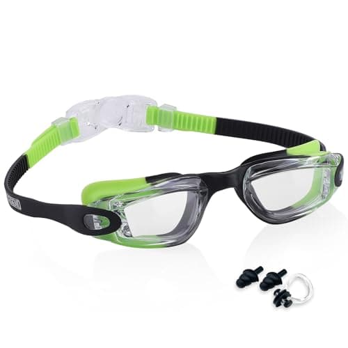 Aegend Swim Goggles for Kids 3-14 – Anti-Fog Comfort Fit for Swim Lessons, Pool, Beach – Includes Case, Ear Plugs & Nose Clip - Image 1