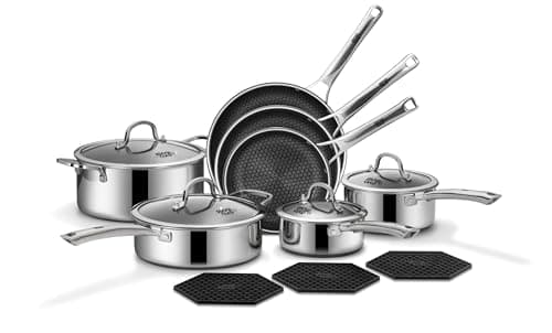SNOWCLAD Pots and Pans Set Non Stick | Stainless Steel Kitchen Cookware - Image 1