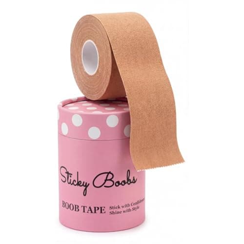 Sticky Boobs Boob Tape – Skin-Safe Invisible Breast Lift Tape for Backless, Strapless & Plunging Outfits – Breathable, Flexible Adhesive Tape for Personalized Bust Support – Invisible Under Clothing