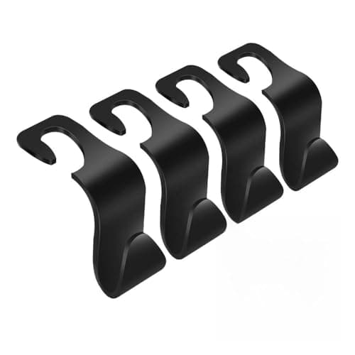 VTECHOLOGY Car Seat Headrest Hook 4 Pack Vehicle Backpack Hooks Hanger Vehicles Holder Organizer for Purses,Bags,Cloths,Car Water Bottle Hook Seat Accessories - Image 1