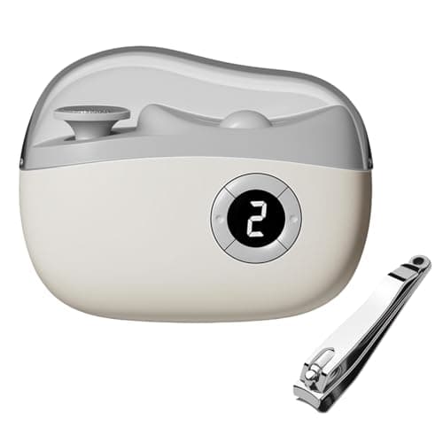 3-in-1 Automatic Electric Nail Clippers with Display, LED Light & Storage Toenail Clippers, Polishing Smart Electric Nail Trimmer, 3 Speeds Nail Cutter for Seniors, Men, Adults White - Image 1