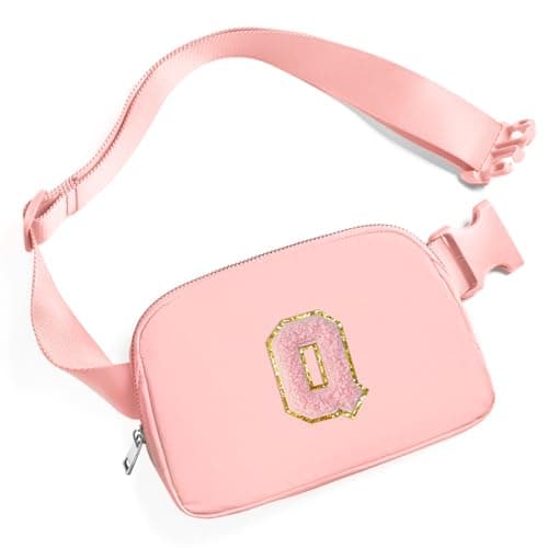 Gitus Customizable Gifts for Girls Age 6-8 8-10 Belt Bag Fanny Pack with Initial for Girls Birthday Gifts for Teenager Girls Teen Girl Gifts Trendy Stuff (Light Pink-Q) - Image 1