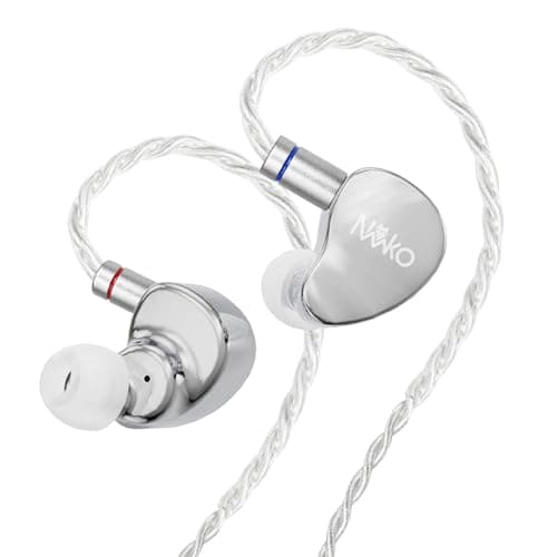 Hybrid In Ear Monitor IEM Earphones Detachable Cable, Super-Linear Dynamic Driver,HiFi Wired Earbuds,Gaming Ear Buds,3.5mm & 4.4mm Jack, Compatible PC/Phone/Laptop/Switch/Xbox/Ps5,Without Mic,Silver
