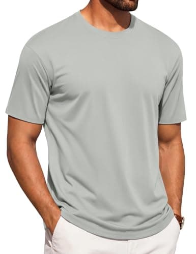 Cotrasen T Shirts for Men Rash Guard Short Sleeve T-Shirt UPF 50+ Quick Dry Lightweight Classic Tee Drop Shoulder T-Shirts - Image 1
