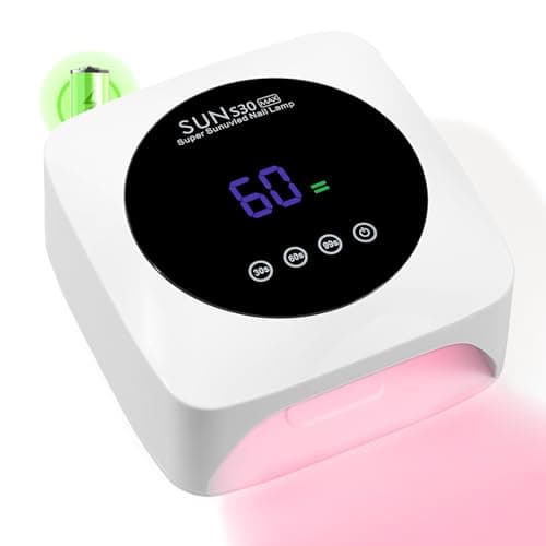 CHRISTINE SHELLY Cordless UV LED Nail Lamp 96W, Rechargeable UV Light for Gel Nails with 3 Timer Setting, Professional Quick Dry Nail Dryer with Display Auto Sensor for Salon & Home (White) - Image 1