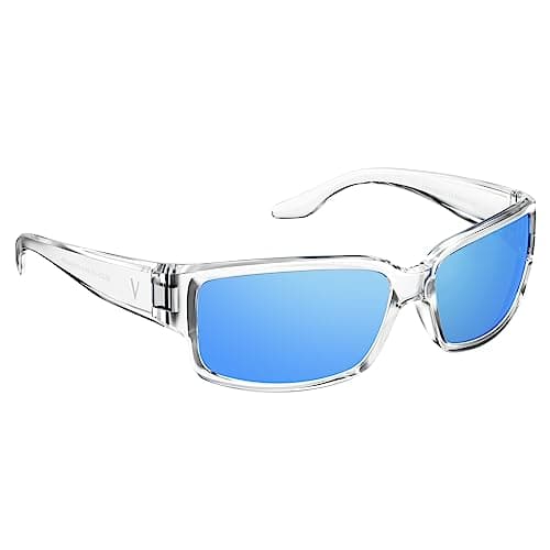 Vanmage Summerlin Polarized Sports Sunglasses for Men Women, UV400 Protection HD Lens, Lightweight for Fishing, Driving (Frame: Clear/Lens: Smoke Base - Ice Blue Mirror/VLT: 13.21%) - Image 1