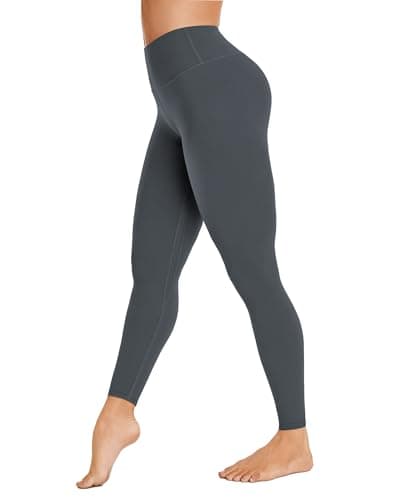 Buttery Soft High Waisted Women's 7/8 Athletic Workout Leggings Dark Shadow
