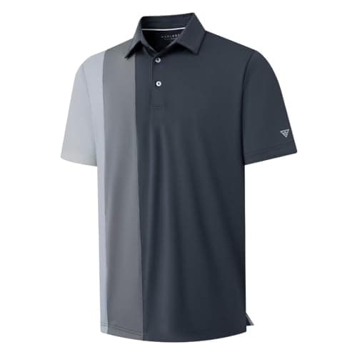 M MAELREG Mens Polo Shirts Short Sleeve Dry Fit Casual Collared Moisture Wicking Collared Golf Polo Shirts for Men Dark Grey - Image 1