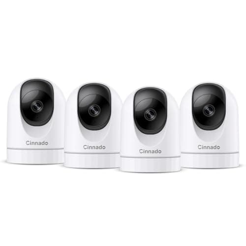 Cinnado 2K Home Security Cameras-2.4Ghz WiFi Indoor Camera with 360° Motion Detection for Pets/Nanny/Baby/Dog, 2 Way Audio, 24/7 SD Card Storage, Cloud Storage, Works with Alexa & Google Home, D1 4P - Image 1