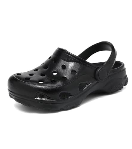 Cofopo Boys and Girls Clogs for Kids,Unisex Eva Mules for Big Kid,Little Kid,Boy and Girl Closed Toe Slide Sandals,Classic Neon Highlighter Black - Image 1