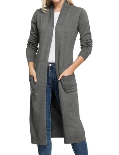 GRACE KARIN Cardigan Sweaters for Women Lightweight Open Front Cardigans Casual Spring Outfits with Pockets 2026 Dark Grey - Image 1