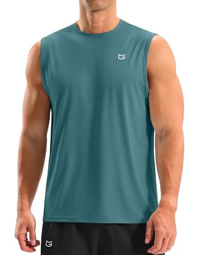G Gradual Sleeveless Shirts for Men Workout Tank Tops Moisture Wicking Mens Muscle Shirt for Gym, Beach, Summer Casual (Deep Teal, S) - Image 1