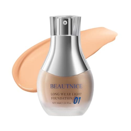 BEAUTNICE Full Cover Longwear Matte Foundation, 8H Long-Lasting, Waterproof, Sweat-Proof, Lightweight, Medium to Full Coverage, Natural Look for All Skin Types, 1 Fl Oz, #01 Warm Wheat - Image 1