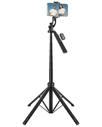 Vlogara 4-Leg Phone Tripod, 71-inch Selfie Stick for iPhone & Android - Image 1