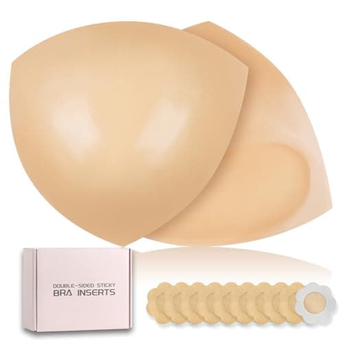Auteek Double-Sided Sticky Bra Inserts, Invisible Lift Self Adhesive Boob Pads Push up Breast Pads Reusable Washable - Image 1