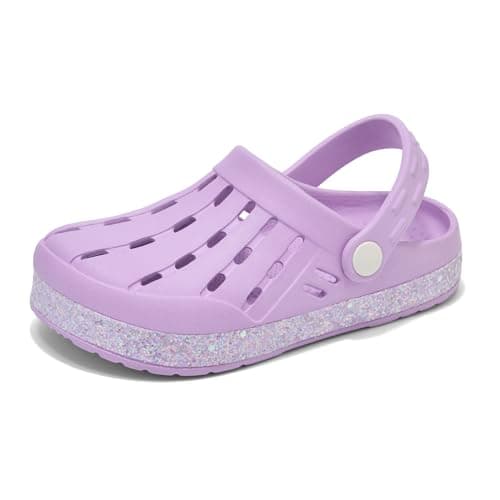 Nedaan Kids' Clogs Boys Girls Garden Breathable Quick-Dry Anti-Slip Pool Water Shoes Purple Shining - Image 1
