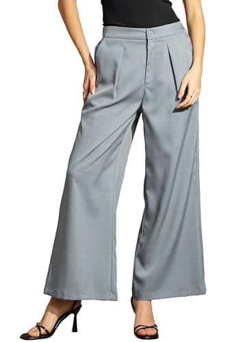 Ystguic Women's Button Down Wide Leg Business Dress Pants Casual Slacks Office Trousers with Pockets 2026 Trendy X-Large Gray YG001-2 XL - Image 1
