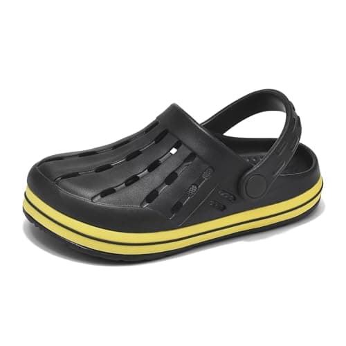 Nedaan Kids' Clogs Boys Girls Garden Breathable Quick-Dry Anti-Slip Pool Water Shoes Black - Image 1